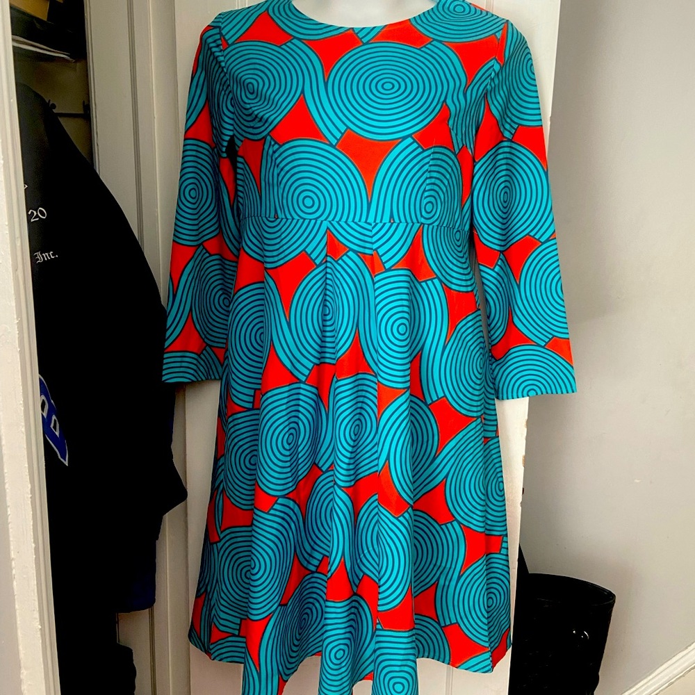 Ladies print 3/4 sleeve dress